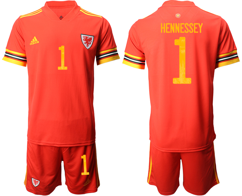 Men 2021 European Cup Welsh home red #1 Soccer Jersey->customized soccer jersey->Custom Jersey